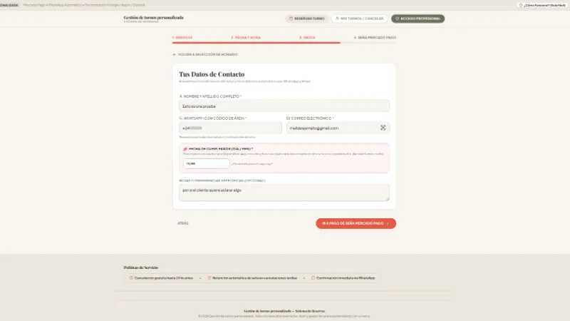 Deja sus datos