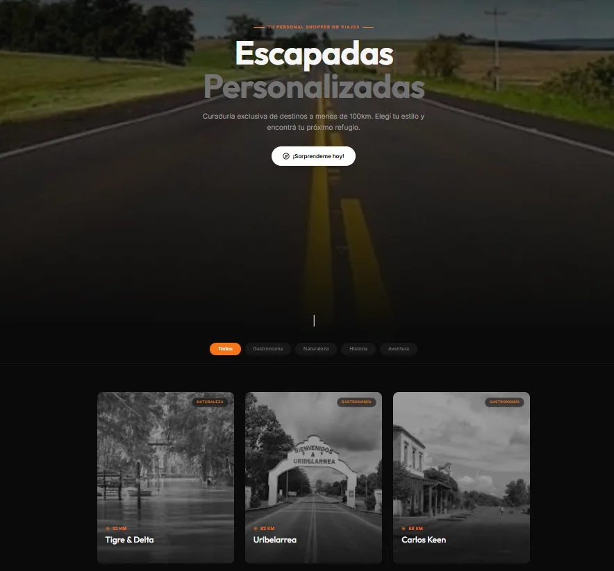 Muestra escapadas